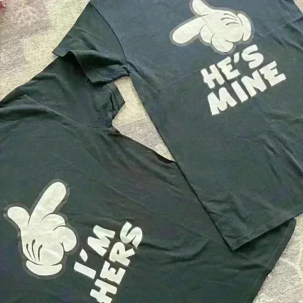 Couple's matching t shirt in black
